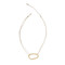 gold oval silver chain necklace