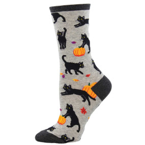 black cat halloween women crew socks