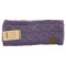 solid cable knit head wrap,  violet