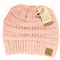 solid classic beanie pony tail, indie pink
