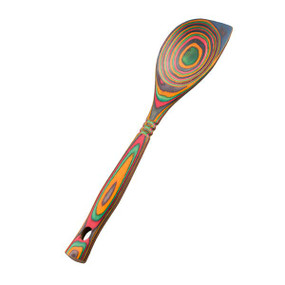 pakka wood corner spoon, rainbow