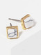 semi-precious natural stone stud earrings, gold white
