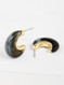 dainty marble acetate hoop earrings, black