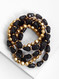 organic shaped glass bead stretch bracelet, gray
