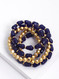 organic shaped glass bead stretch bracelet, blue