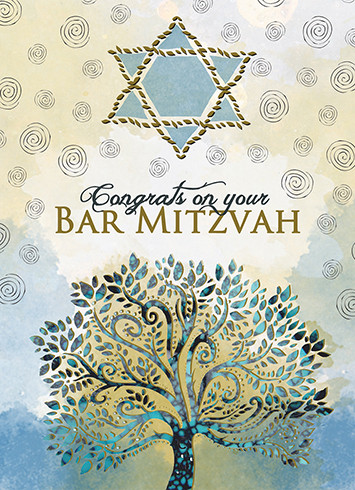 congrats tree bar mitzvah card