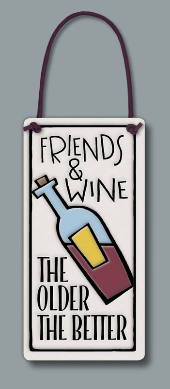 friends & wine wall art bottle tag