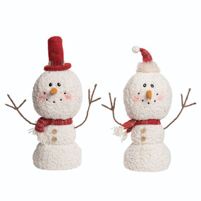 plush red and white snowman