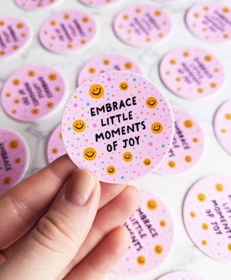 embrace little moments happy sticker