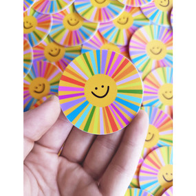 happy little sun rainbow sticker