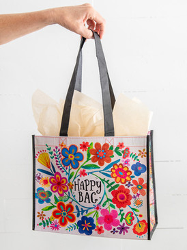 cream floral large happy bag