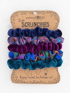 mixed scrunchies dark blue