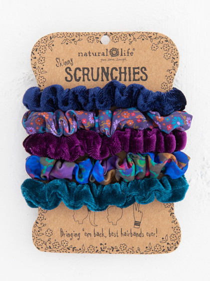 mixed scrunchies dark blue