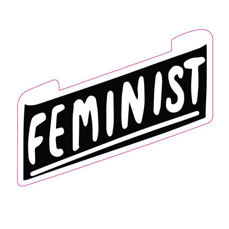 feminist banner big sticker