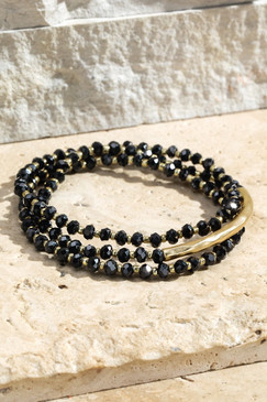 3 strand glass beads bracelet