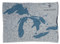 great lakes map blanket/throw graphite