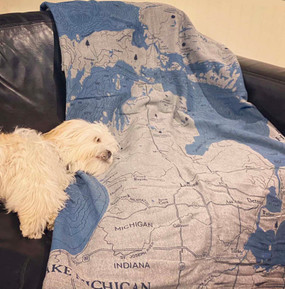 great lakes map blanket/throw 