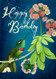 bird blue birthday card