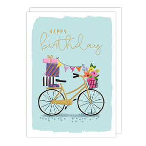 bicycle and gifts birthday card