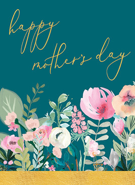blue floral mother's day card