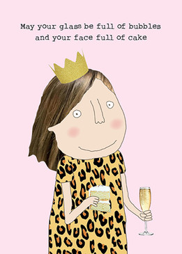 bubbles and cake  birthday card