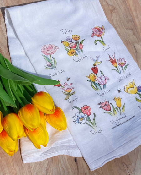 tulips flower sack towel