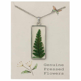 cottage floral dried fern necklace