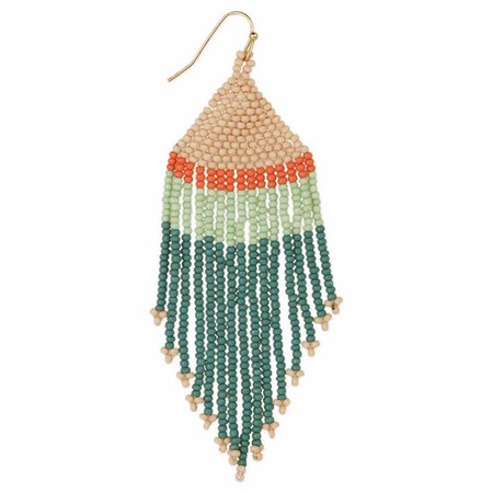 pastel selection seed bead fringe earrings