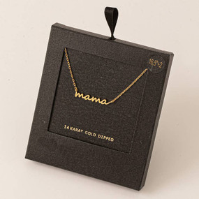 gold dipped dainty mama pendant necklace  
