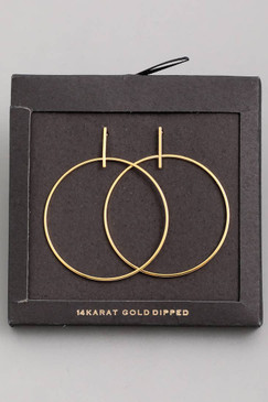 gold dipped thin hoop drop earrings 