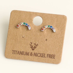 mini rainbow stud earrings