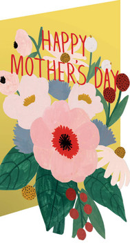 light pink flower laser cut card mother's day