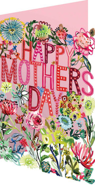 lots of flowers laser cut card mother's day