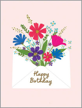 envelope bouquet birthday card