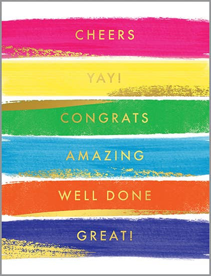 color brush strokes congratulations card