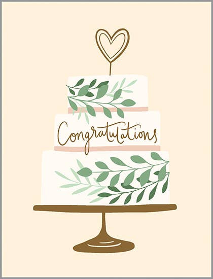 heart a top cake wedding card