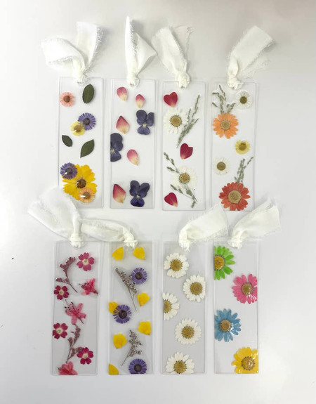 pressed flower bookmark
