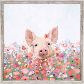 wildflower pig mini framed canvas