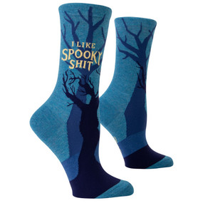 I like spooky shit womens crew socks