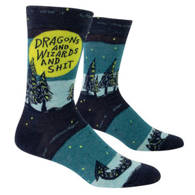 dragons & wizards & shit mens socks