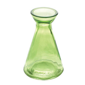 tiny glass flower vase, green