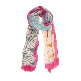 fuchsia multi fan scarf 