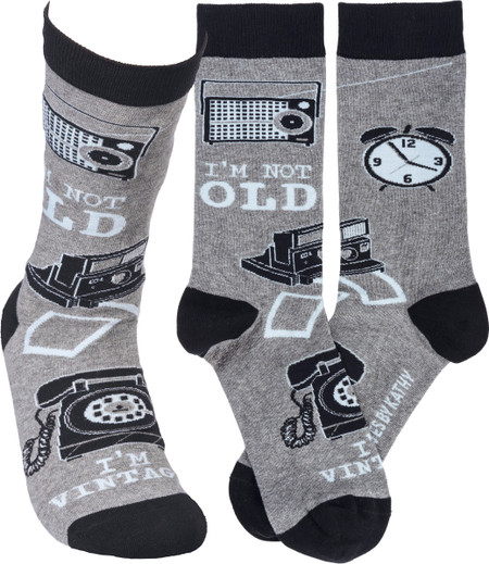 I'm not old I'm vintage mens socks