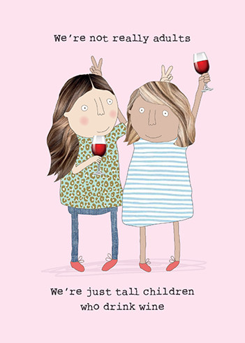 drink wine birthday card