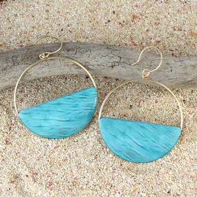 ocean vibes round gold earrings