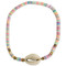 pastel heishi cowry shell anklet