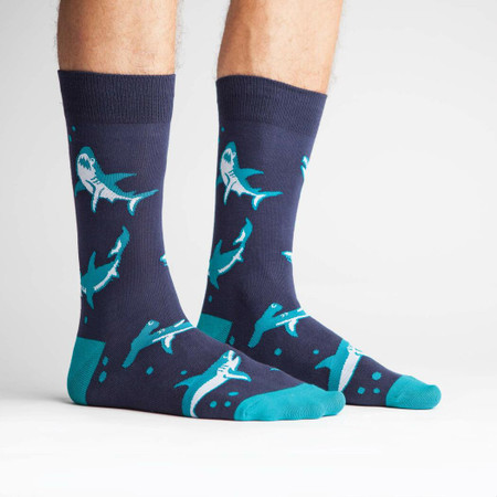 shark attack men's socks