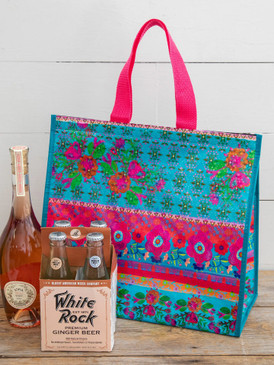 floral insulated cooler tote