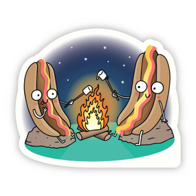 hot dogs roasting marshmallows sticker
