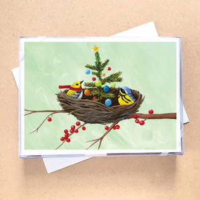 birds nest boxed holiday cards